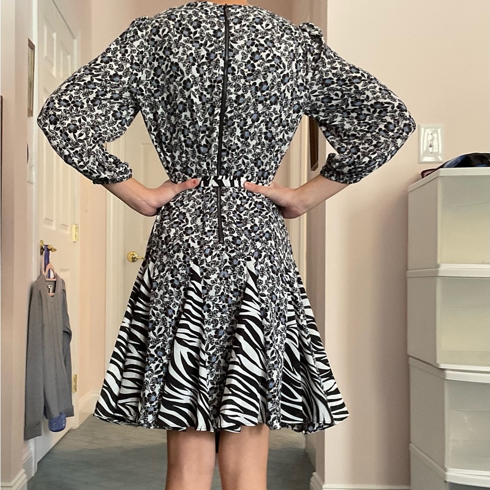 White House Black Market Monochrome Animal Print Dress